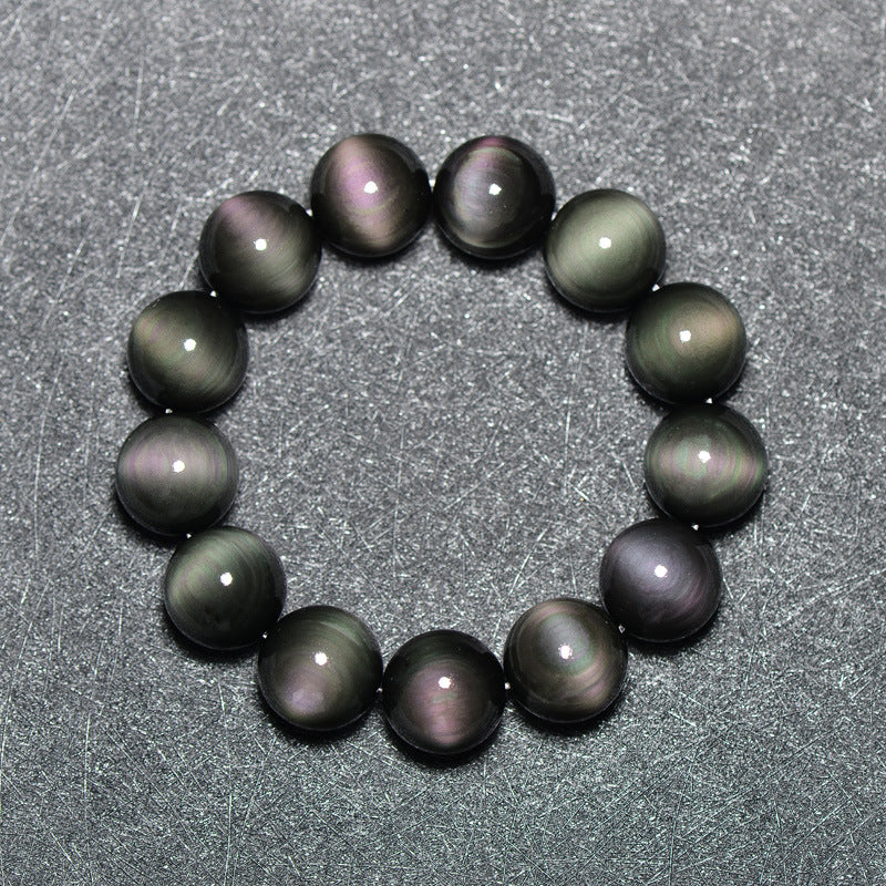Natural Green Eye Obsidian Wealth Bracelet