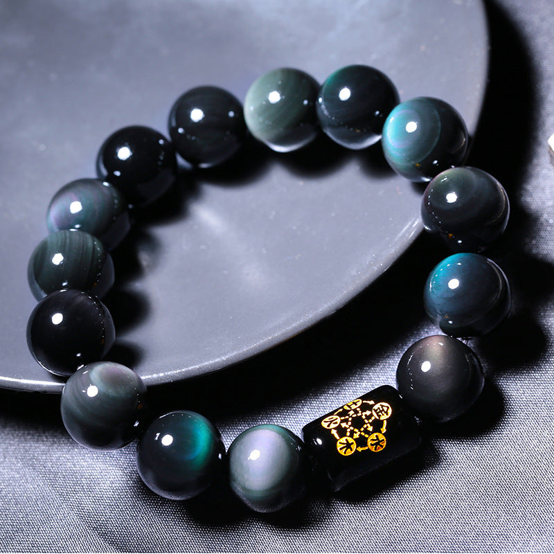 Natural Rainbow Obsidian Positive Transformation Bracelet