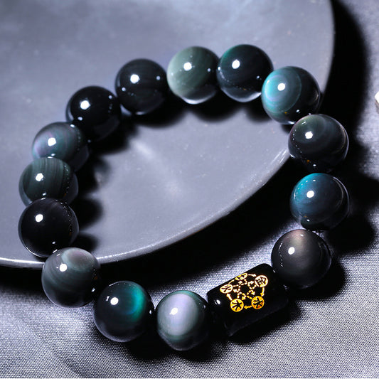 Natural Rainbow Obsidian Positive Transformation Bracelet