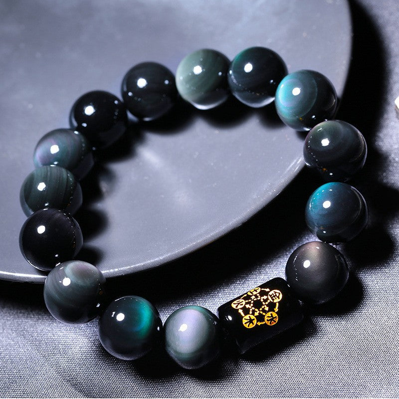 Natural Rainbow Obsidian Positive Transformation Bracelet