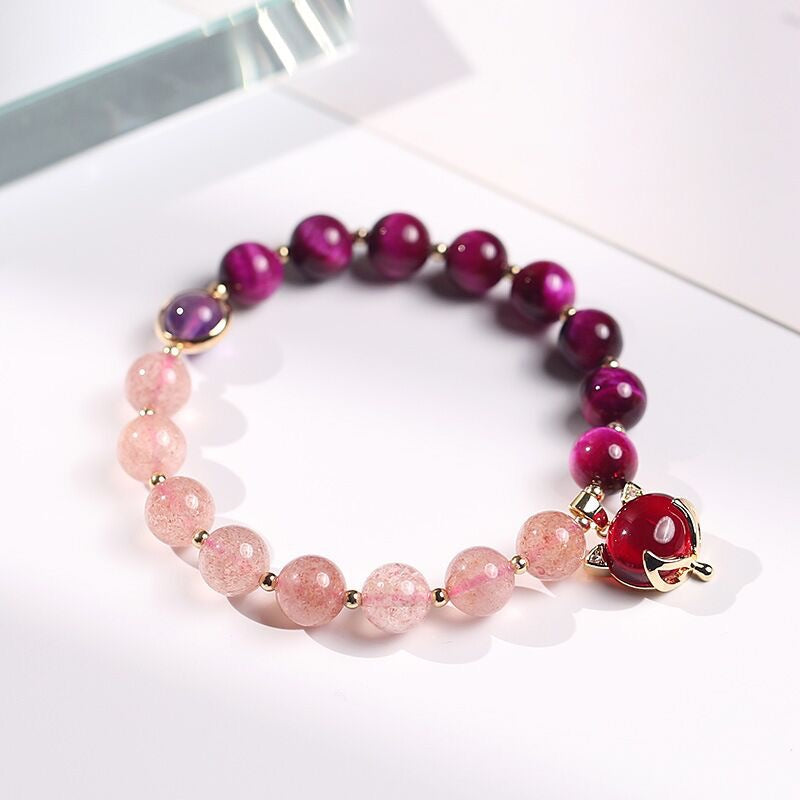 Natural Strawberry Quartz Pixiu Love Bracelet