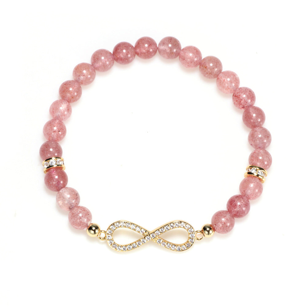 Natural Strawberry Quartz Positivity Healing Bracelet - Fortune & Karma