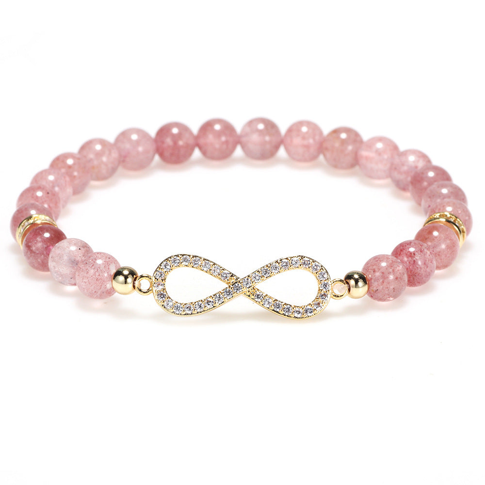Natural Strawberry Quartz Positivity Healing Bracelet - Fortune & Karma