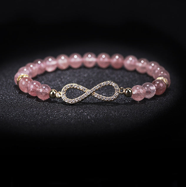 Natural Strawberry Quartz Positivity Healing Bracelet - Fortune & Karma