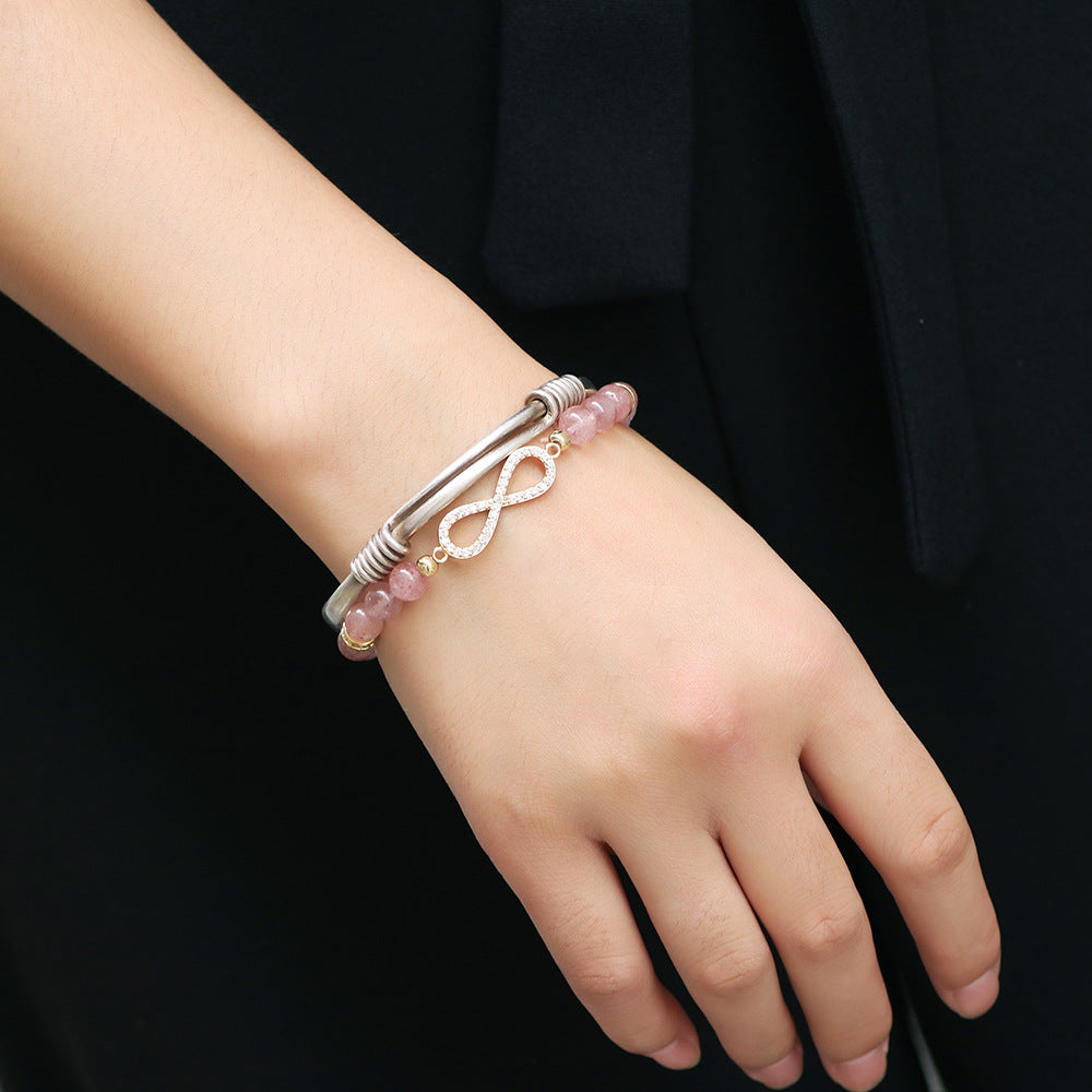Natural Strawberry Quartz Positivity Healing Bracelet - Fortune & Karma