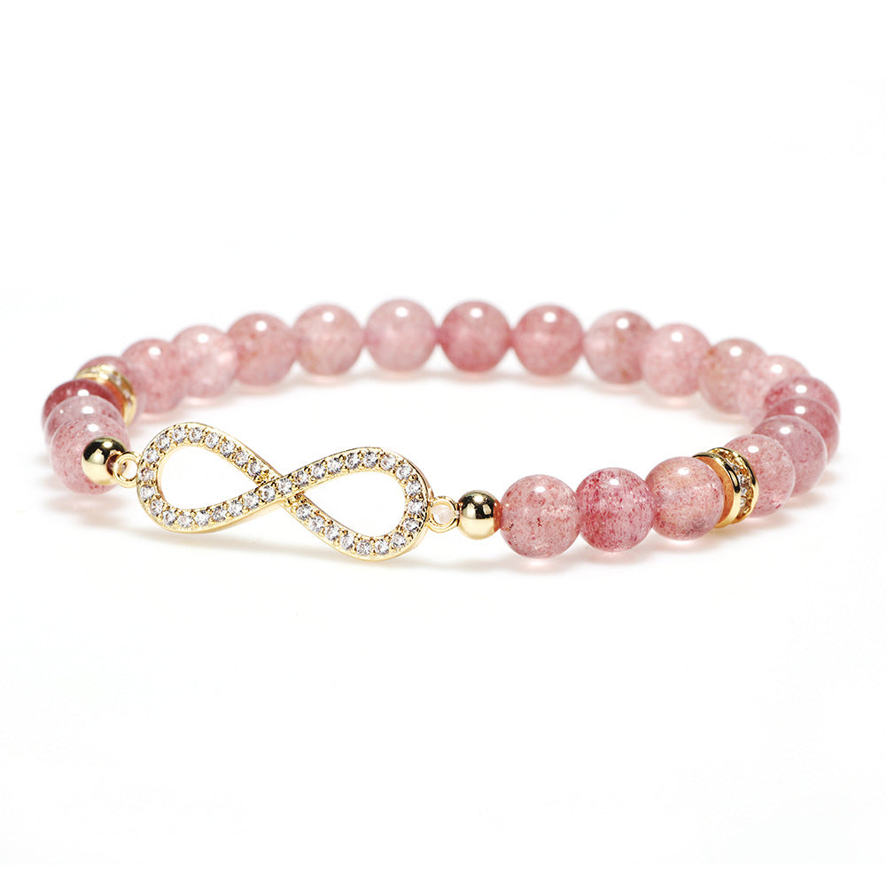 Natural Strawberry Quartz Positivity Healing Bracelet - Fortune & Karma