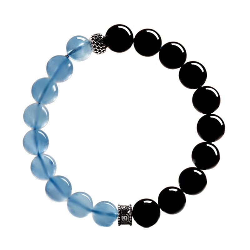 Obsidian Aquamarine Wisdom Bracelet