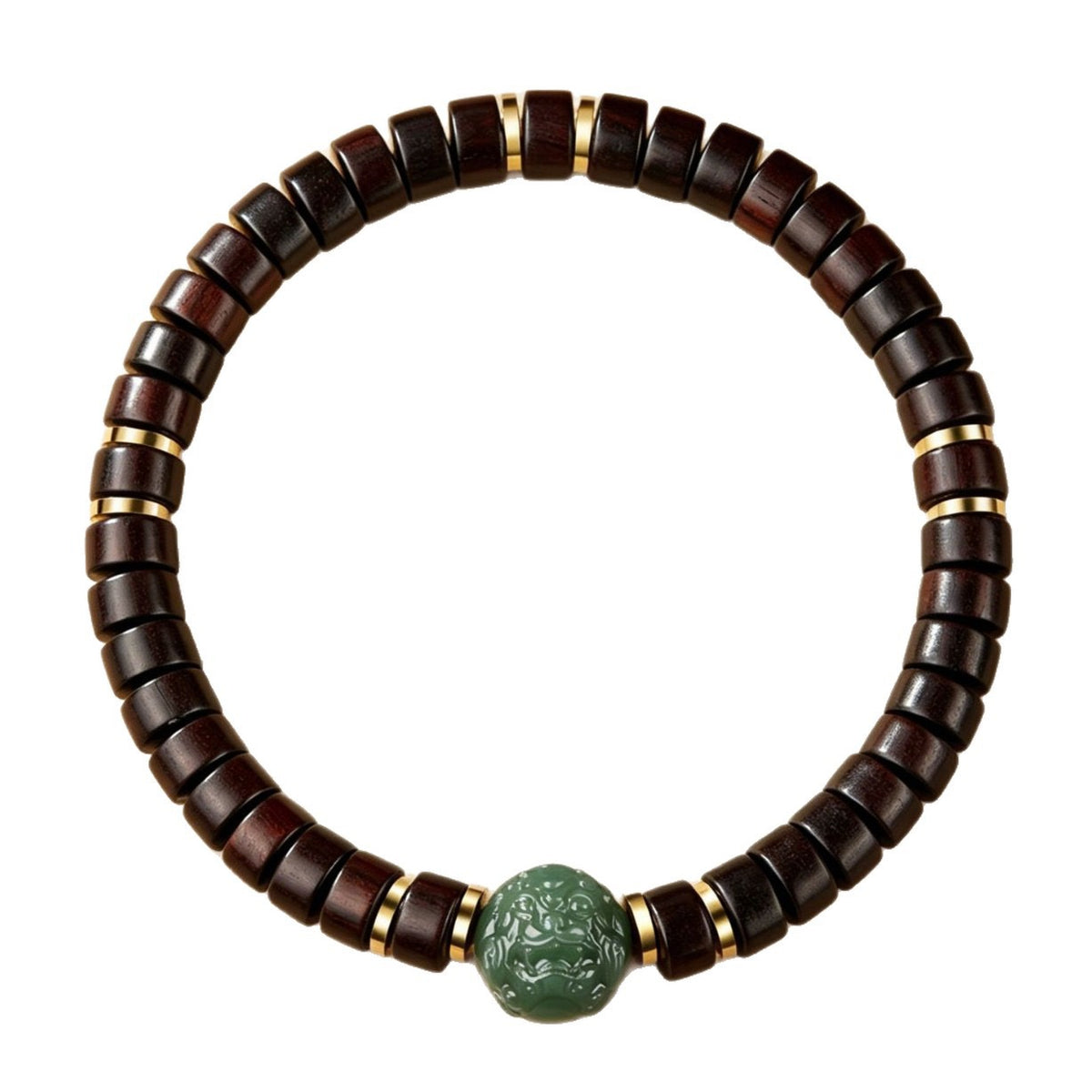 Red Sandalwood Hetian Jade Pixiu Fortune Bracelet