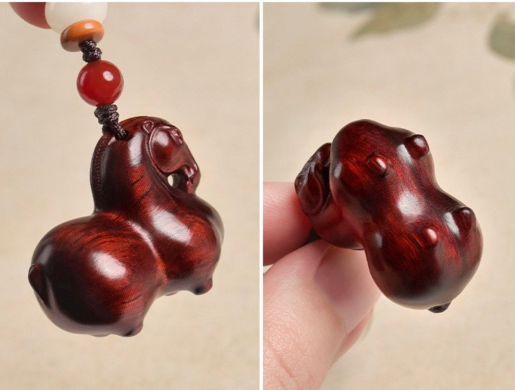 Red Sandalwood Lucky Horse Pendant