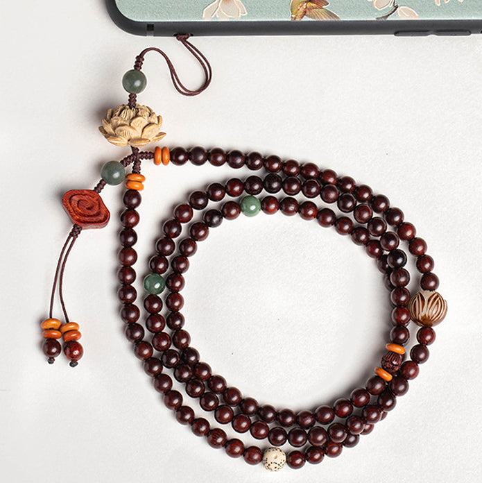 Fortune & Karma Red Sandalwood Peace Phone Charm