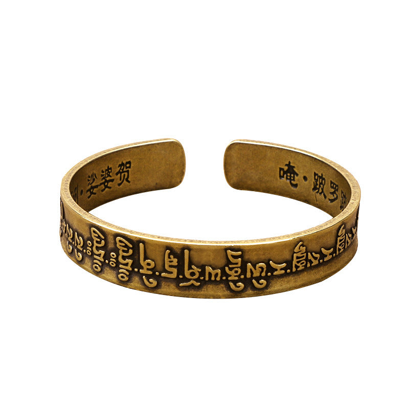 Tibetan Sanskrit Copper Healing Bracelet Bangle - Fortune & Karma