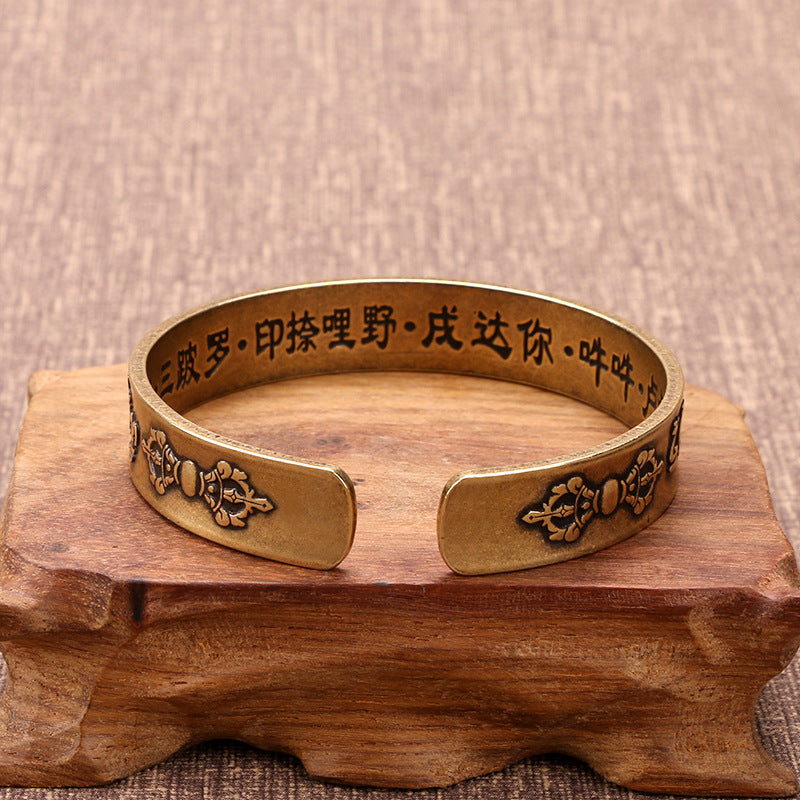 Tibetan Sanskrit Copper Healing Bracelet Bangle - Fortune & Karma
