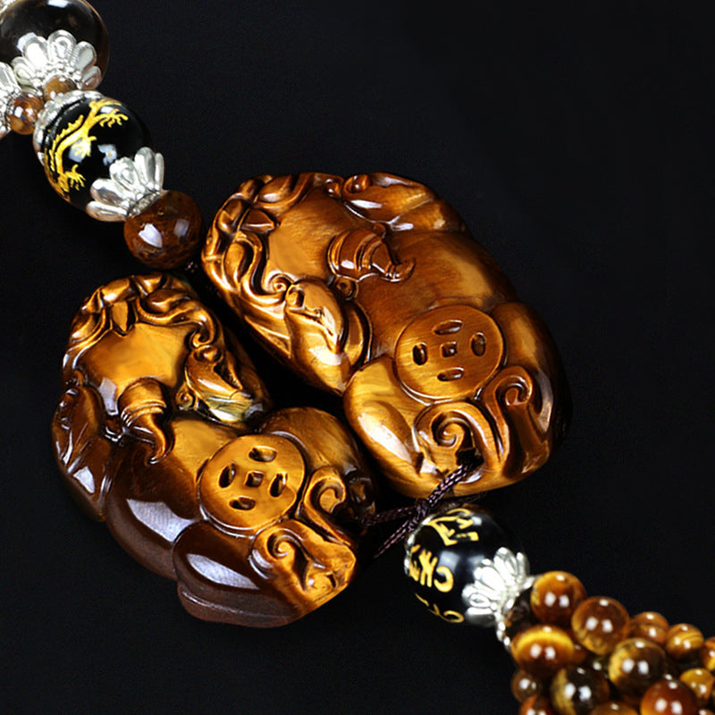 Fortune & Karma Tiger Eye Pixiu Peace Serene Blessings Car Decoration Pendant/Gear