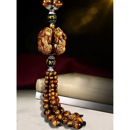 Fortune & Karma Tiger Eye Pixiu Peace Serene Blessings Car Decoration Pendant/Gear