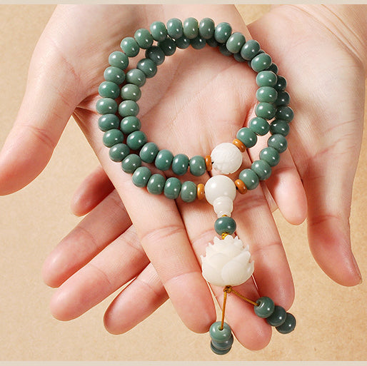 Lotus Cyan Bodhi Seed Success Necklace Bracelet - Fortune & Karma