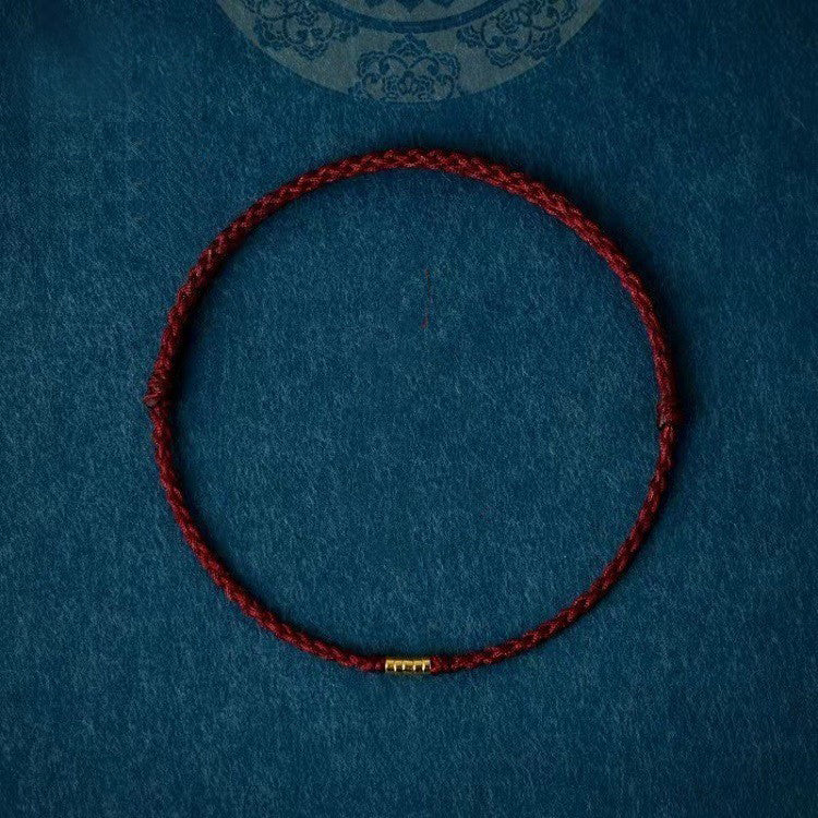 Lucky Golden Bead Braided String Bracelet Anklet - Fortune & Karma