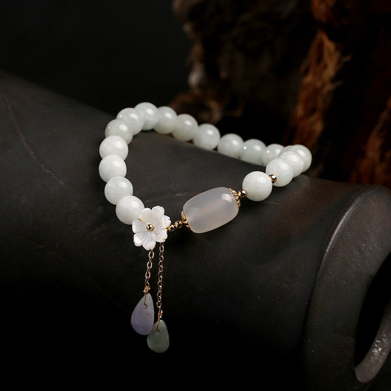 Natural White Jade Luck Bracelet - Fortune & Karma