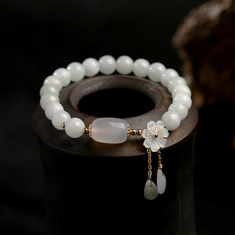 Natural White Jade Luck Bracelet - Fortune & Karma