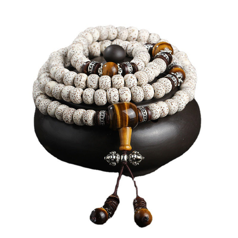 Handmade Tibetan Tiger Eye Bodhi Seed Peace Necklace Bracelet - Fortune & Karma