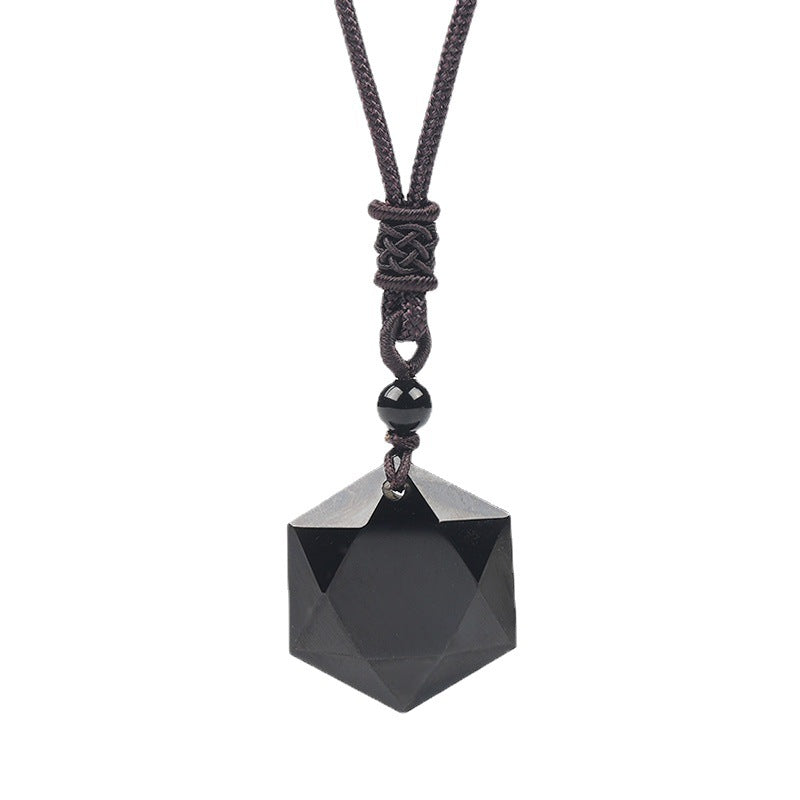 Black Obsidian Talisman Necklace - Fortune & Karma