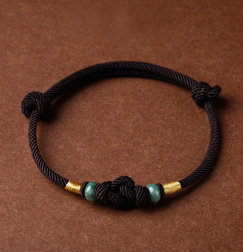 Red String Jade Luck Fortune Knot Braided Couple Bracelet - Fortune & Karma