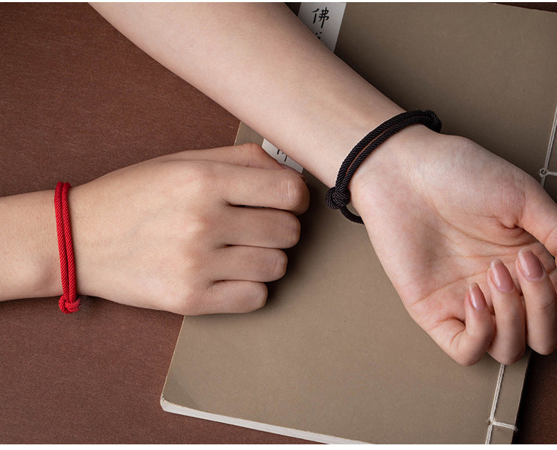 Red String Jade Luck Fortune Knot Braided Couple Bracelet - Fortune & Karma