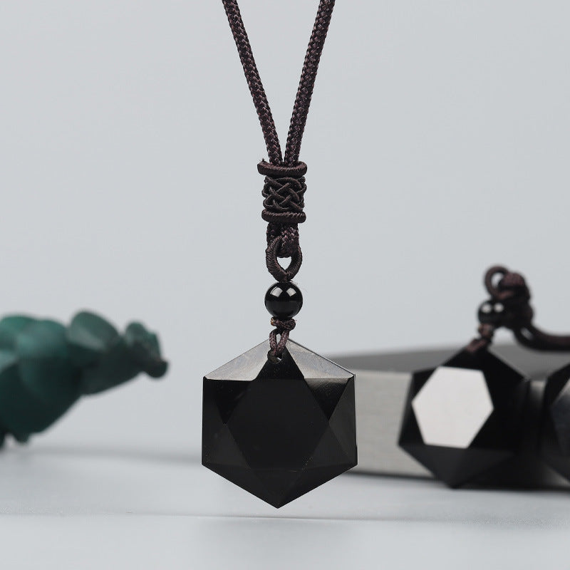 Black Obsidian Talisman Necklace - Fortune & Karma