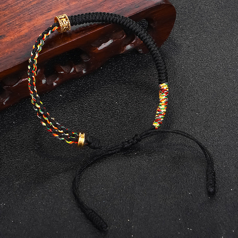 Om Mani Padme Hum Protection Luck String Bracelet - Fortune & Karma