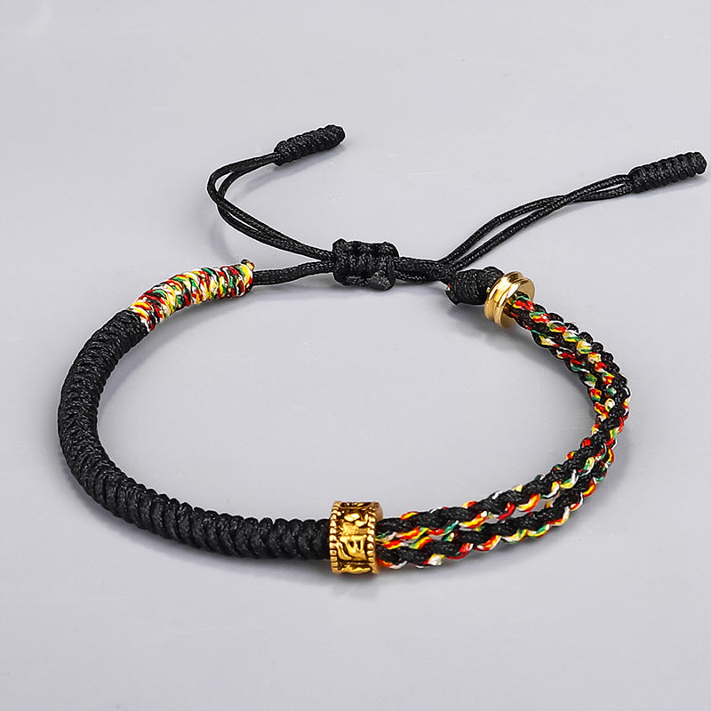 Om Mani Padme Hum Protection Luck String Bracelet - Fortune & Karma