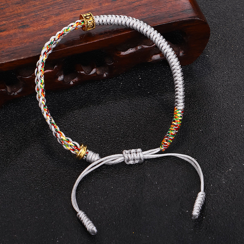 Om Mani Padme Hum Protection Luck String Bracelet - Fortune & Karma