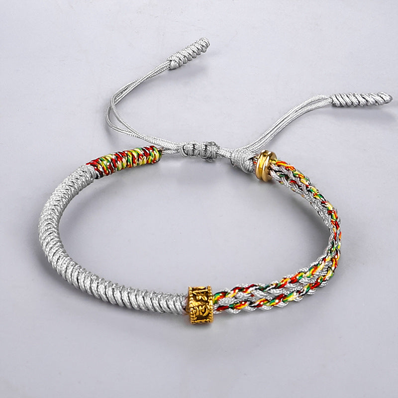 Om Mani Padme Hum Protection Luck String Bracelet - Fortune & Karma