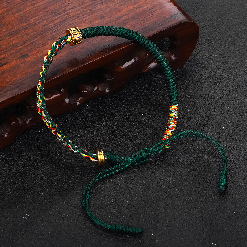 Om Mani Padme Hum Protection Luck String Bracelet - Fortune & Karma