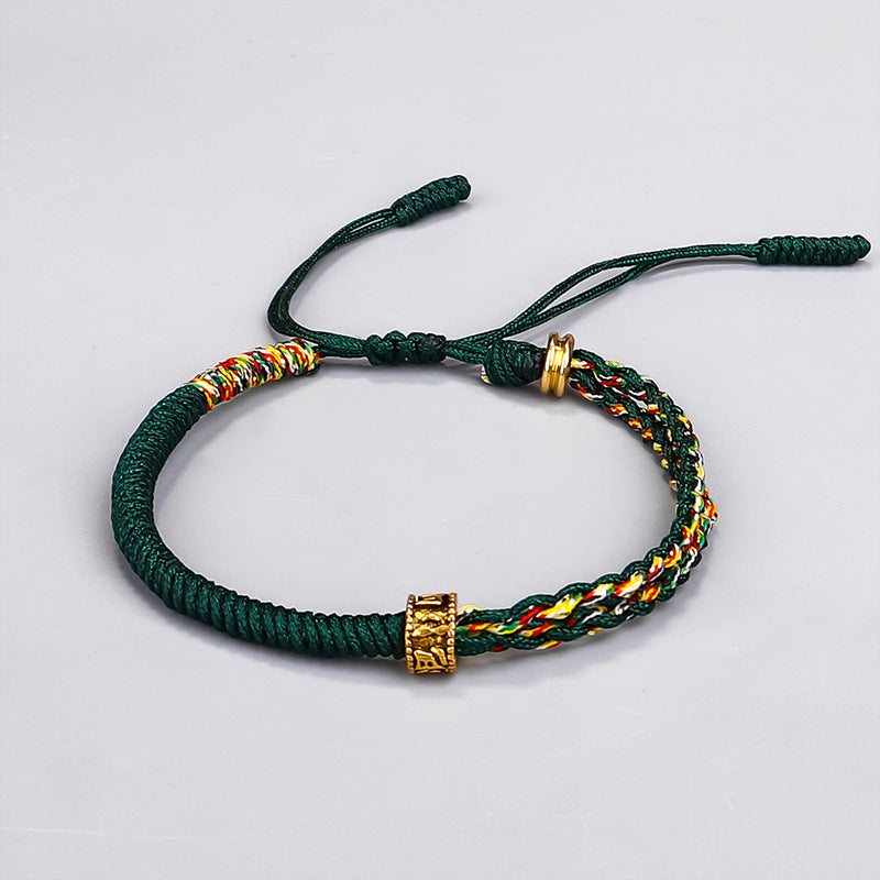 Om Mani Padme Hum Protection Luck String Bracelet - Fortune & Karma