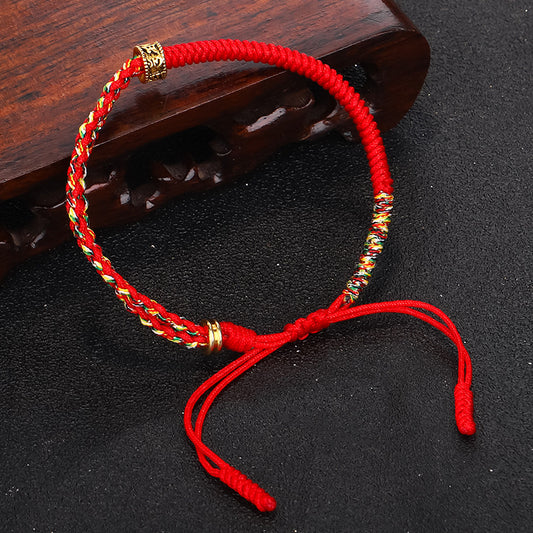 Om Mani Padme Hum Protection Luck String Bracelet - Fortune & Karma