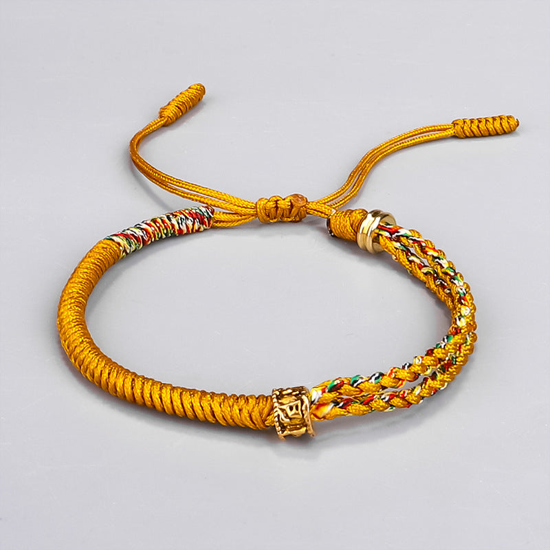 Om Mani Padme Hum Protection Luck String Bracelet - Fortune & Karma