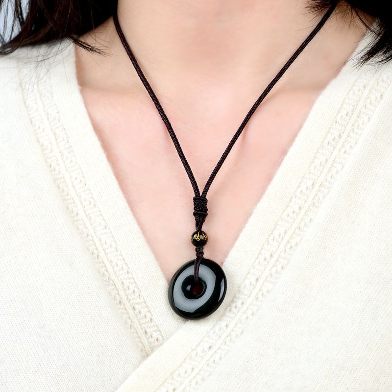 Tibet Obsidian Protection Necklace Pendant - Fortune & Karma
