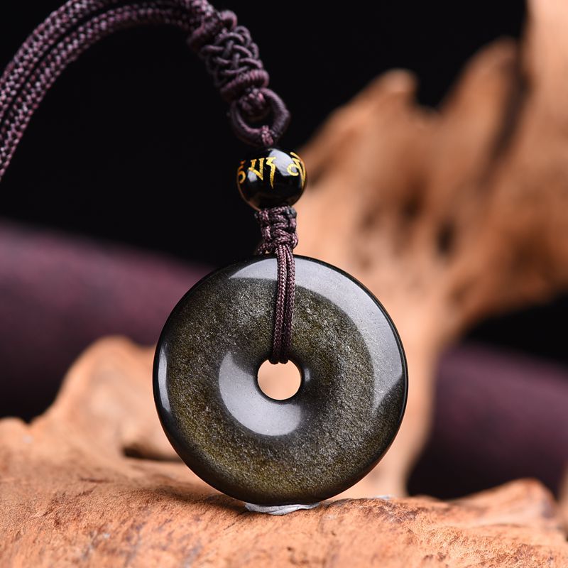 Tibet Obsidian Protection Necklace Pendant - Fortune & Karma