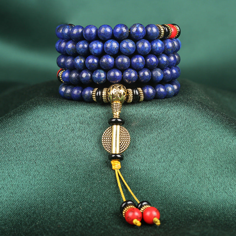 Tibetan Mala Lapis Lazuli Positive Necklace Bracelet - Fortune & Karma