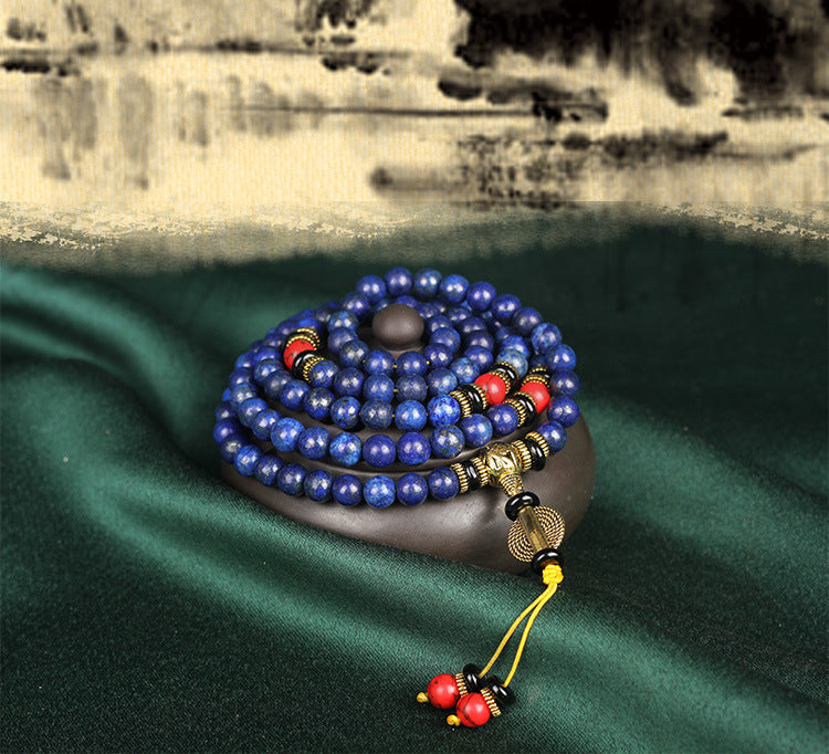 Tibetan Mala Lapis Lazuli Positive Necklace Bracelet - Fortune & Karma