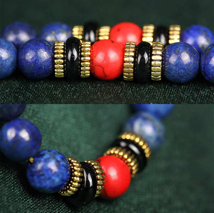 Tibetan Mala Lapis Lazuli Positive Necklace Bracelet - Fortune & Karma