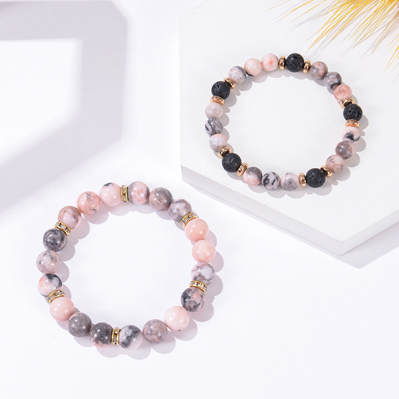 Pink Zebra Jasper Energy Bracelet - Fortune & Karma