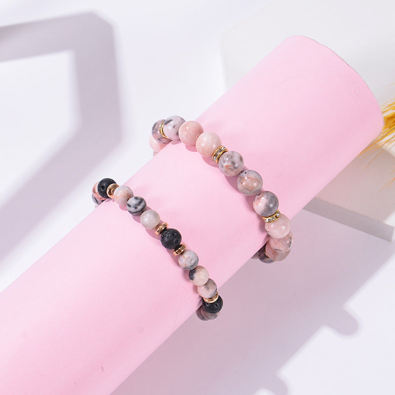Pink Zebra Jasper Energy Bracelet - Fortune & Karma