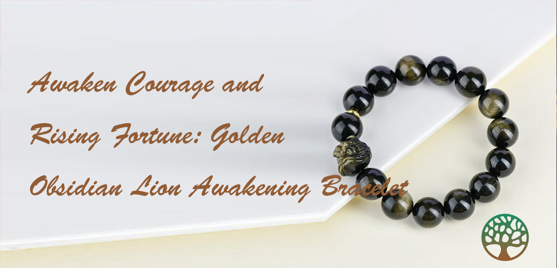 Awaken Courage and Rising Fortune: Golden Obsidian Lion Awakening Bracelet