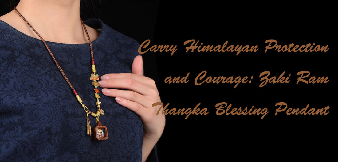 Carry Himalayan Protection and Courage: Zaki Ram Thangka Blessing Pendant