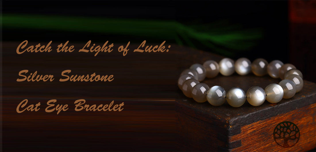 Catch the Light of Luck: Silver Sunstone Cat Eye Bracelet