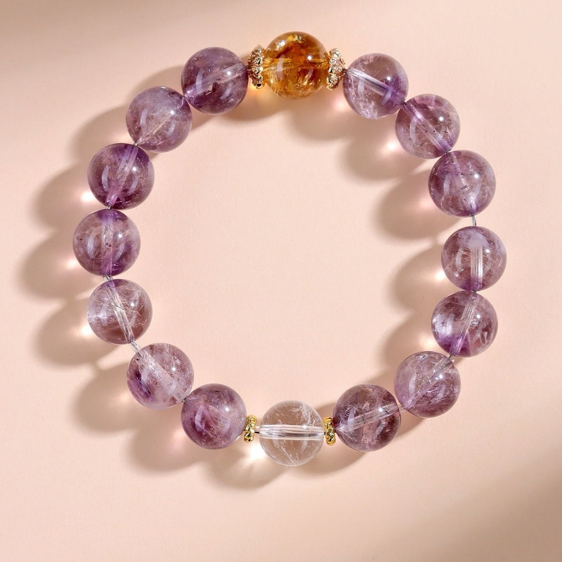 Purple natural amethyst beaded bracelet from Fortune & Karma