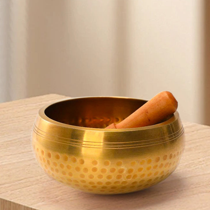 Handmade Tibetan singing bowl used to cleanse and recharge crystal bracelets with sound
