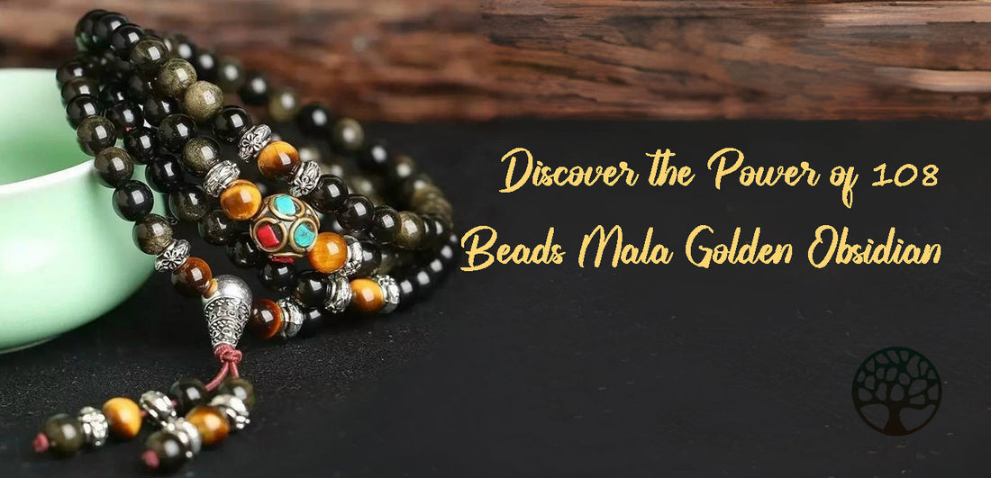 Discover the Power of 108 Beads Mala Golden Obsidian