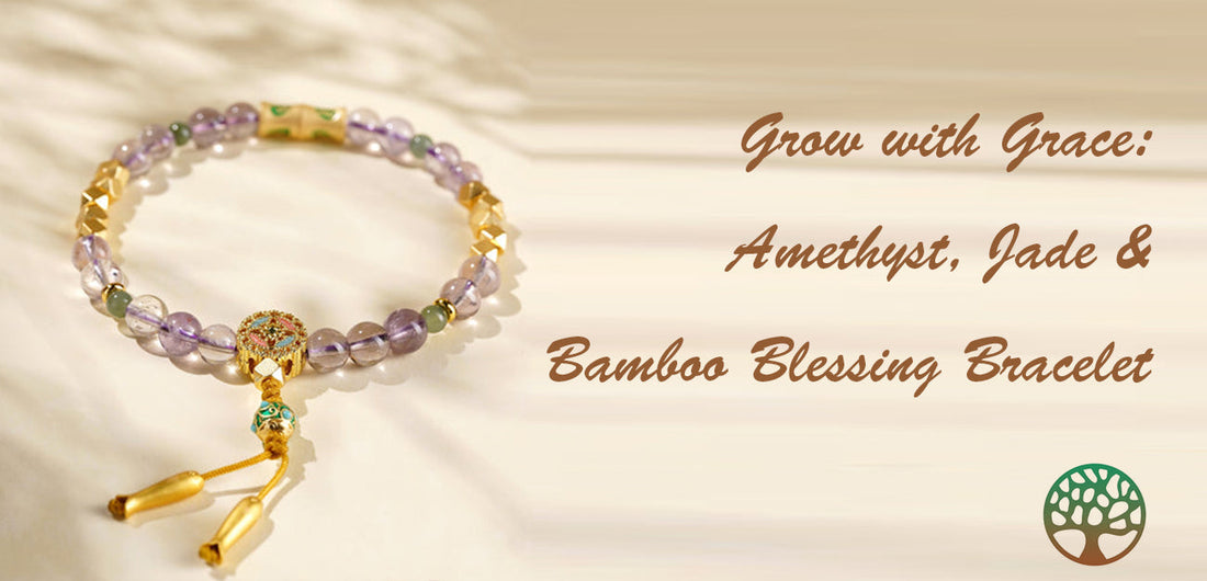 Grow with Grace: Amethyst, Jade & Bamboo Blessing Bracelet