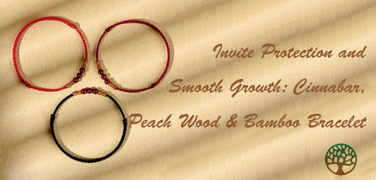 Invite Protection and Smooth Growth: Cinnabar, Peach Wood & Bamboo Bracelet